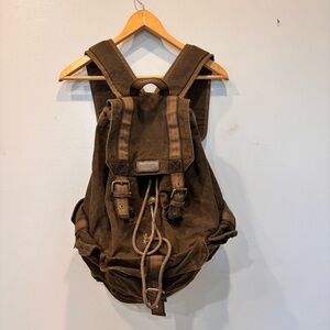 Bed Stu Ohara Large Brown Canvas Backpack Hiking  School Bag Metropolitan